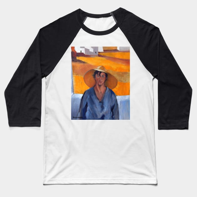 The Straw Hat - after Nikolaos Lytras Baseball T-Shirt by KostasK